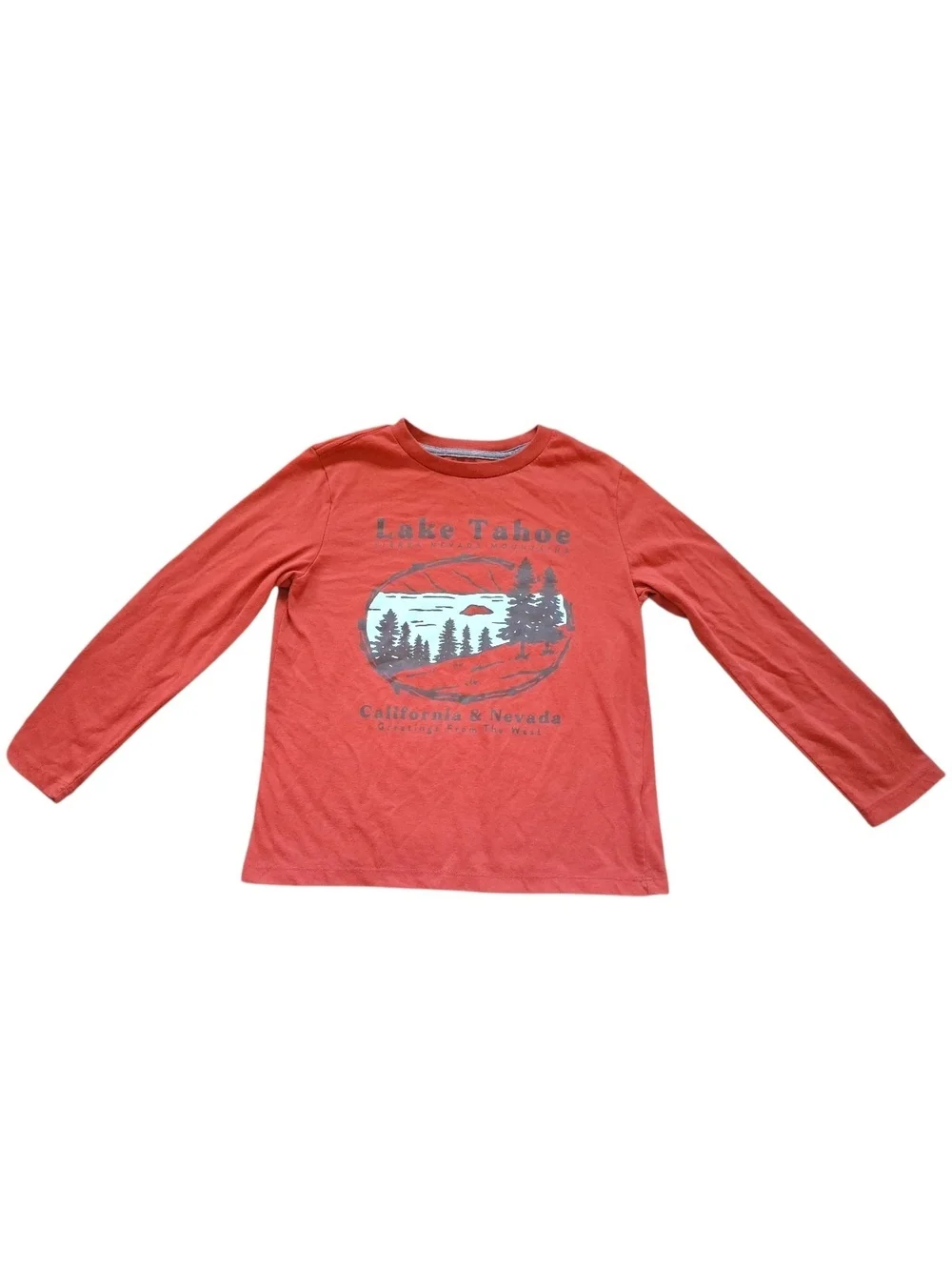 Old Navy Orange Lake Tahoe Long-Sleeve Graphic Tee/M(8)